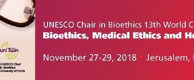 Congresso bioética Unesco Israel 2018